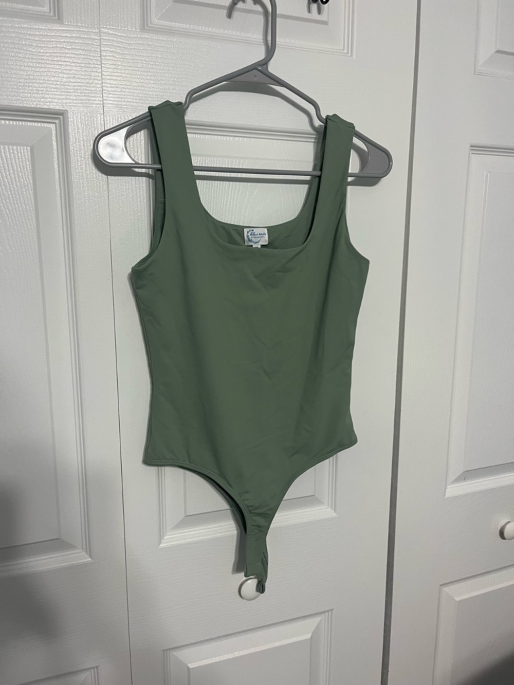 Francesca's Sage Green Scoop Neck Bodysuit